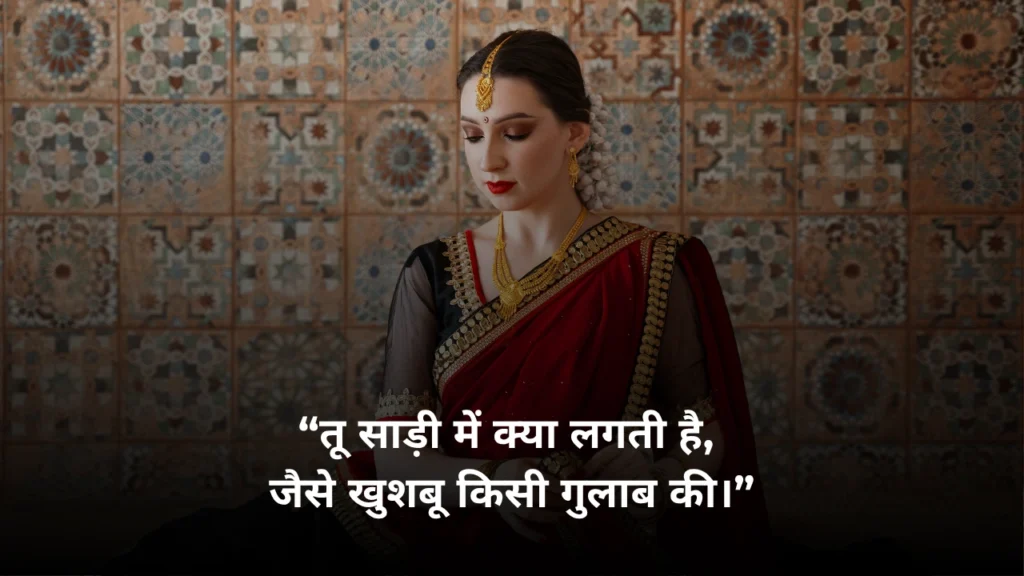 Red Saree Shayari in Hindi